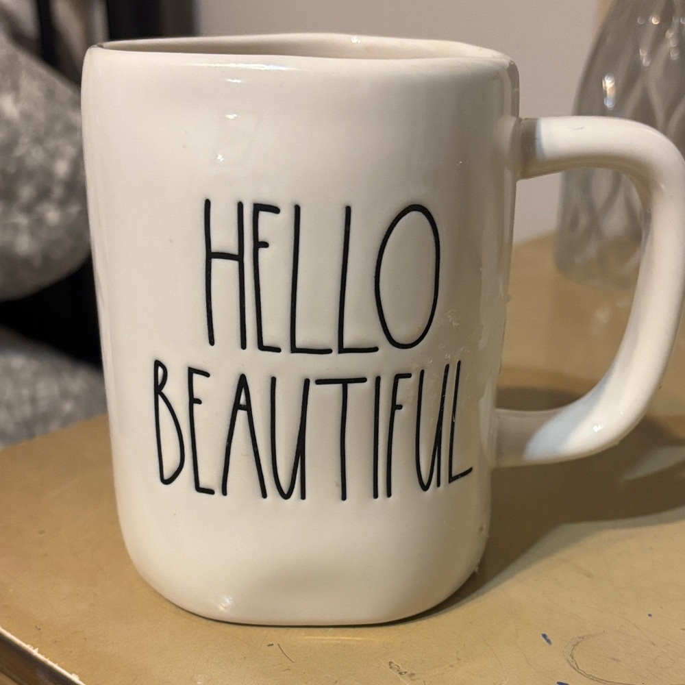 Rae Dunn Cream Mug - Hello Beautiful